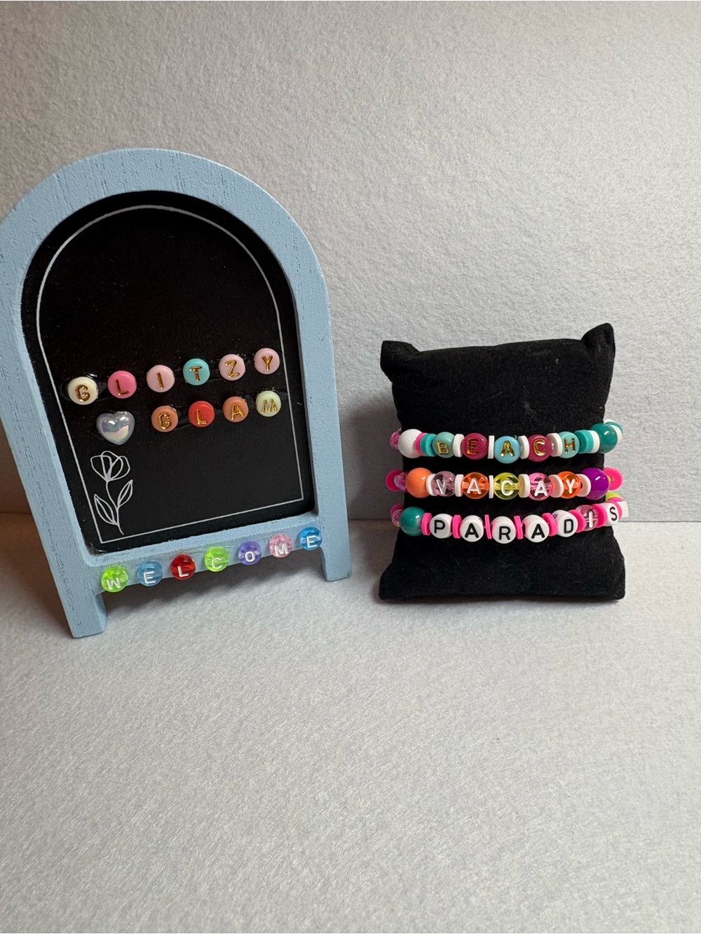 Beach/Vacay|Paradise| Beaded Preppy Colorful LP Inspired (3) Stack Bracelets-New